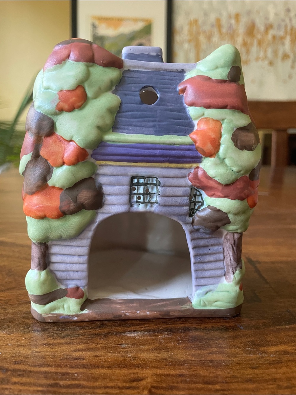 Scooby-Doo Haunted House Ceramic Tea Light Candle Holder - Purple & Green - Picture 3 of 9